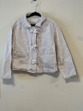 Zara Cream & White Striped Kids Jacket